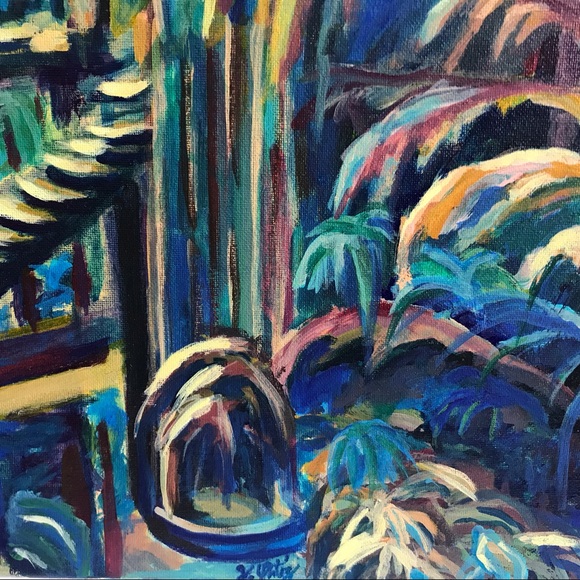 Original Acrylic on Canvas Painting Magical Garden - Picture 4 of 7